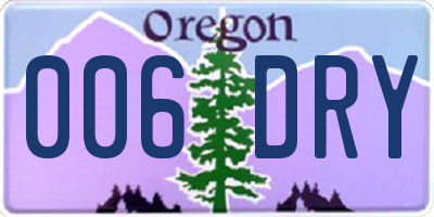 OR license plate 006DRY