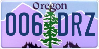 OR license plate 006DRZ