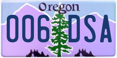OR license plate 006DSA