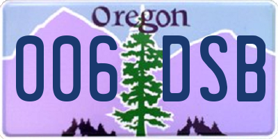OR license plate 006DSB