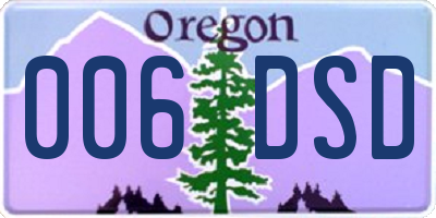 OR license plate 006DSD