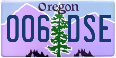 OR license plate 006DSE