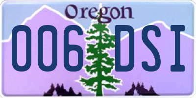OR license plate 006DSI