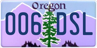 OR license plate 006DSL