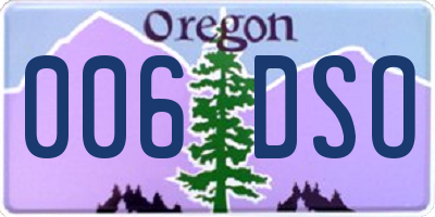 OR license plate 006DSO