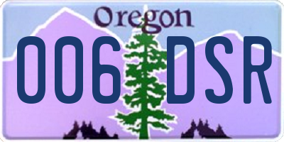 OR license plate 006DSR