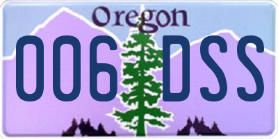 OR license plate 006DSS