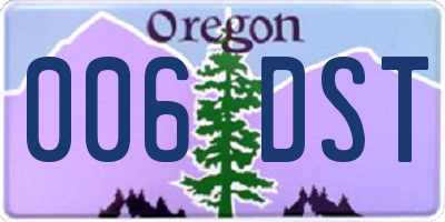 OR license plate 006DST