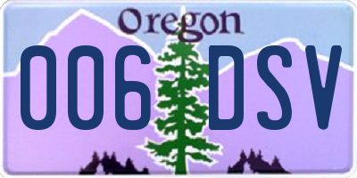 OR license plate 006DSV