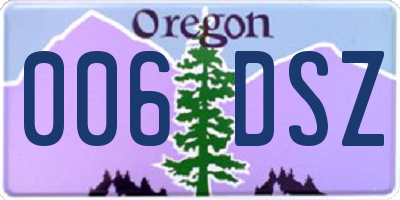 OR license plate 006DSZ