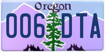 OR license plate 006DTA