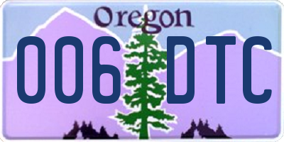 OR license plate 006DTC