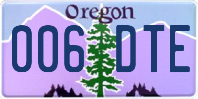 OR license plate 006DTE