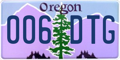 OR license plate 006DTG