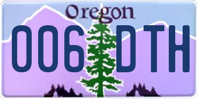OR license plate 006DTH