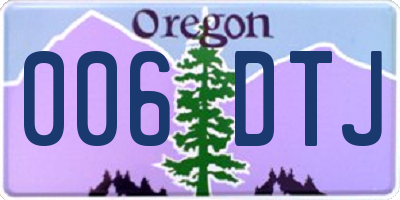 OR license plate 006DTJ