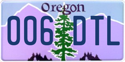 OR license plate 006DTL