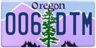 OR license plate 006DTM