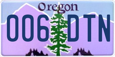 OR license plate 006DTN
