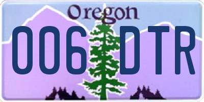 OR license plate 006DTR