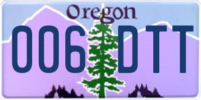 OR license plate 006DTT