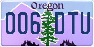 OR license plate 006DTU