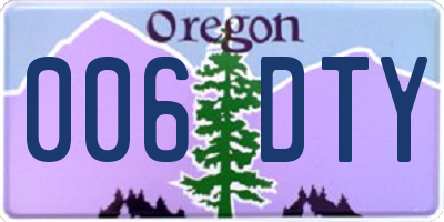 OR license plate 006DTY