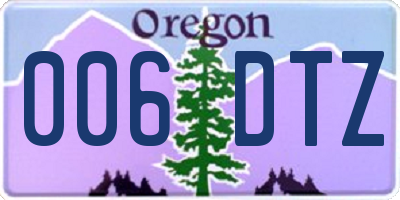 OR license plate 006DTZ