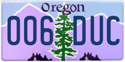 OR license plate 006DUC