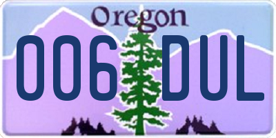 OR license plate 006DUL