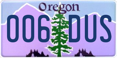 OR license plate 006DUS