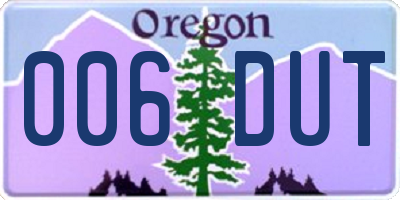 OR license plate 006DUT