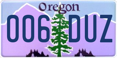 OR license plate 006DUZ