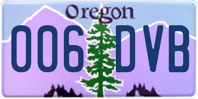 OR license plate 006DVB