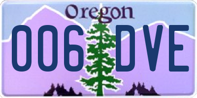 OR license plate 006DVE