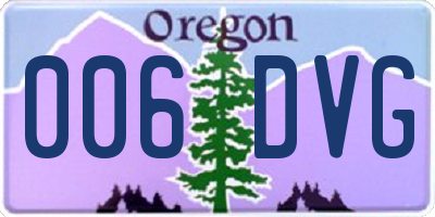 OR license plate 006DVG