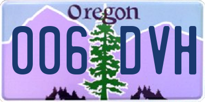 OR license plate 006DVH
