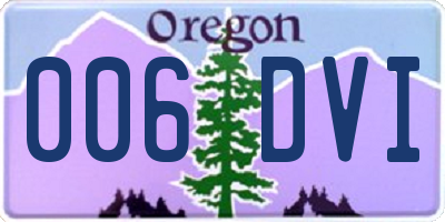 OR license plate 006DVI