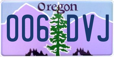 OR license plate 006DVJ