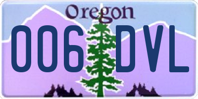 OR license plate 006DVL
