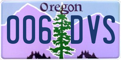 OR license plate 006DVS