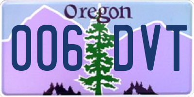 OR license plate 006DVT