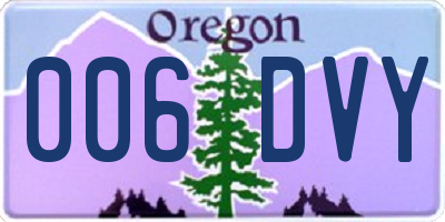 OR license plate 006DVY