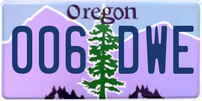 OR license plate 006DWE