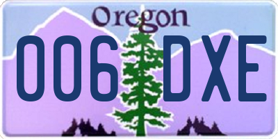 OR license plate 006DXE