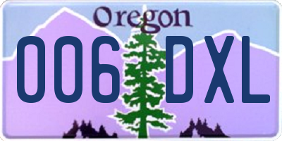 OR license plate 006DXL