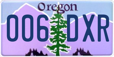 OR license plate 006DXR
