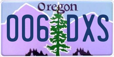 OR license plate 006DXS