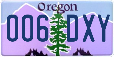 OR license plate 006DXY