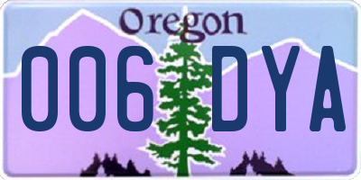 OR license plate 006DYA